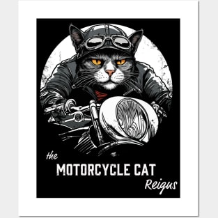 the motorcycle cat reigns Posters and Art